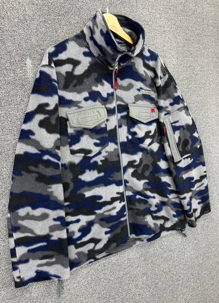 PPFM Vintage PPFM Military Camo Fleece Zip Up Punk Jacket Size US L / EU 52-54 / 3 - 2 Thumbnail