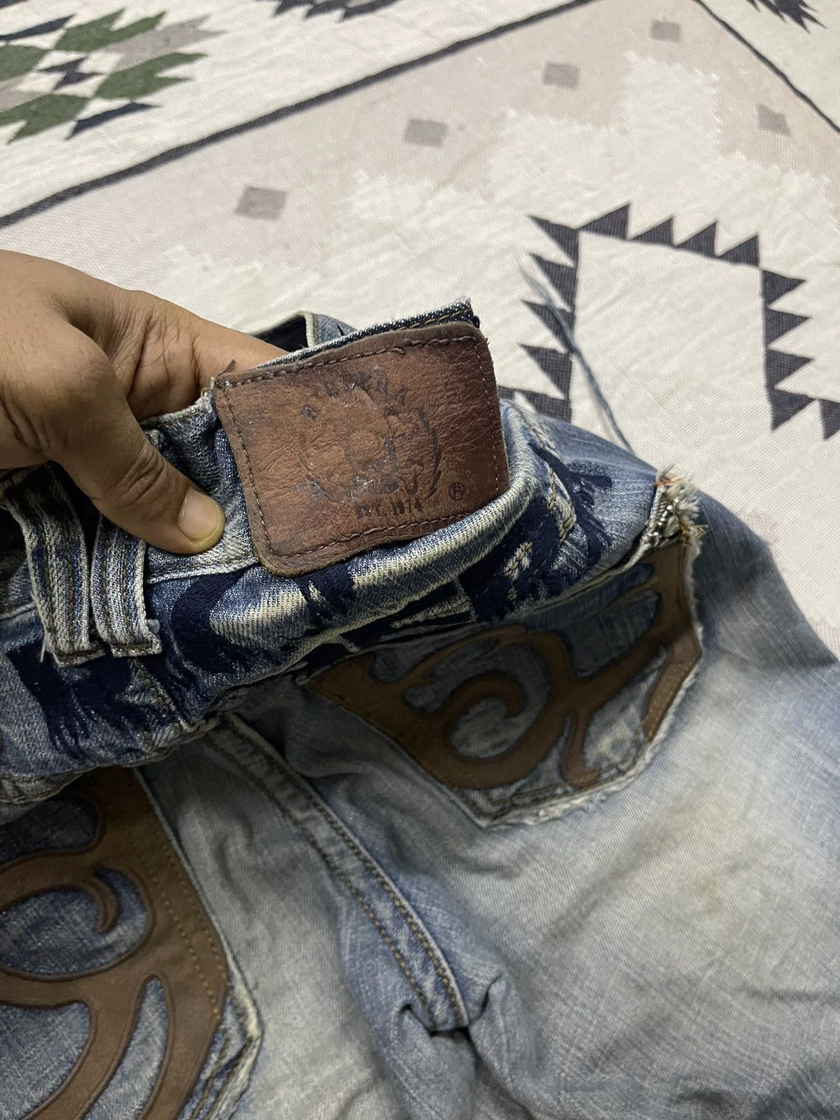 If Six Was Nine 2000s RIOBERA JEANS WASHABLE DISTRESSED JEANS RARE DESIGN Size US 30 / EU 46 - 23 Thumbnail