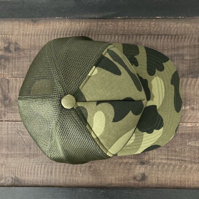 Bape 🔥Vintage🔥 BAPE GREEN CAMO trucker hat cap a bathing ape NIGO Size ONE SIZE - 6 Thumbnail