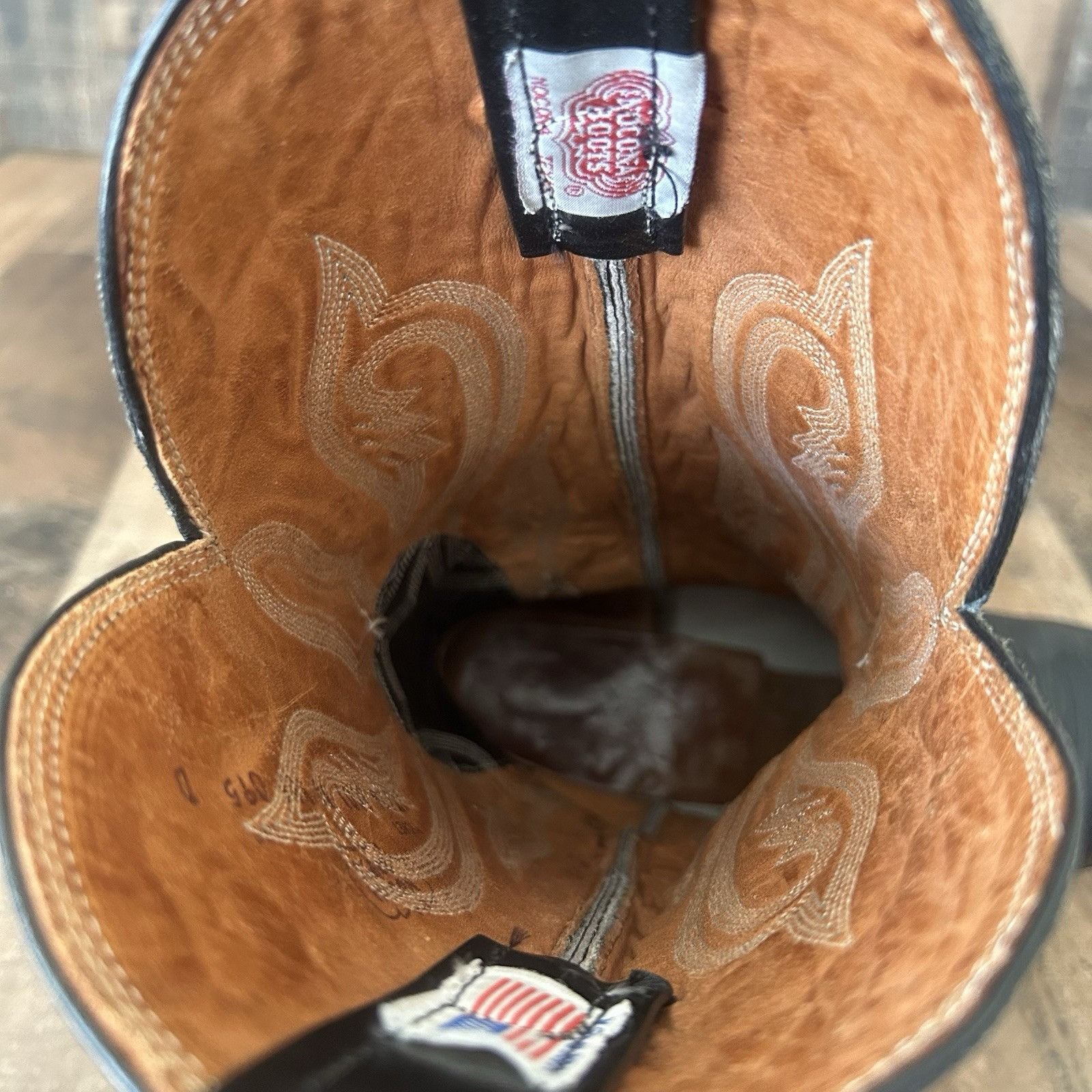 Nocona Vintage Classic Black Western Cowboy Boots Mens 9.5 D display picture 3