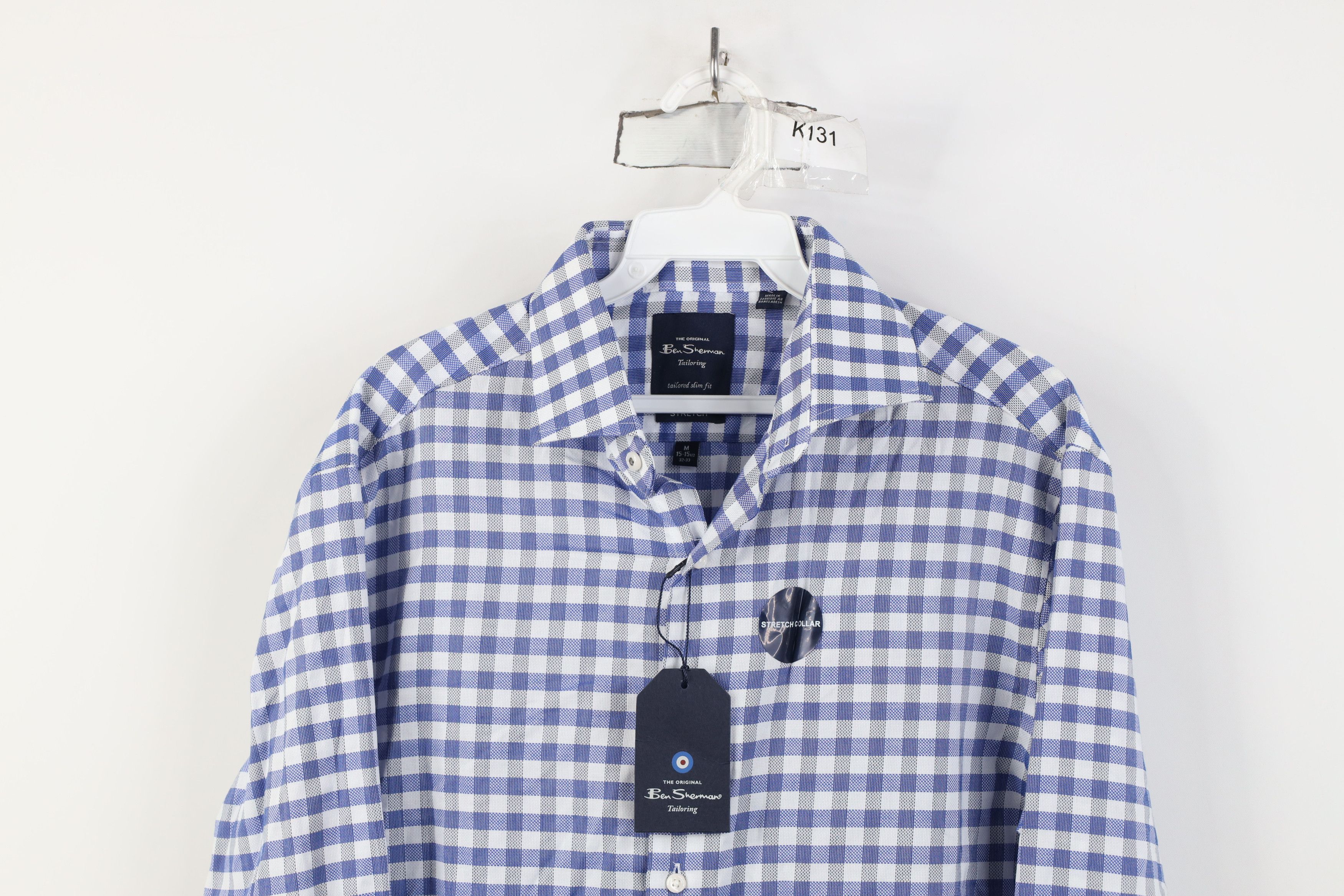 Ben Sherman New Ben Sherman Slim Fit Stretch Collared Button Shirt Blue Size US M / EU 48-50 / 2 - 2 Thumbnail