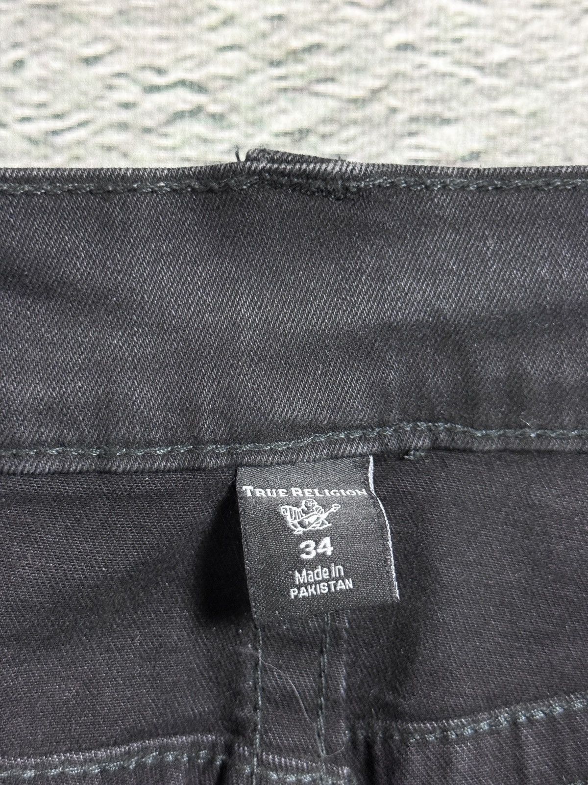 True Religion True Religion black jeans white thick stitching Y2K Rocco Size US 34 / EU 50 - 8 Thumbnail