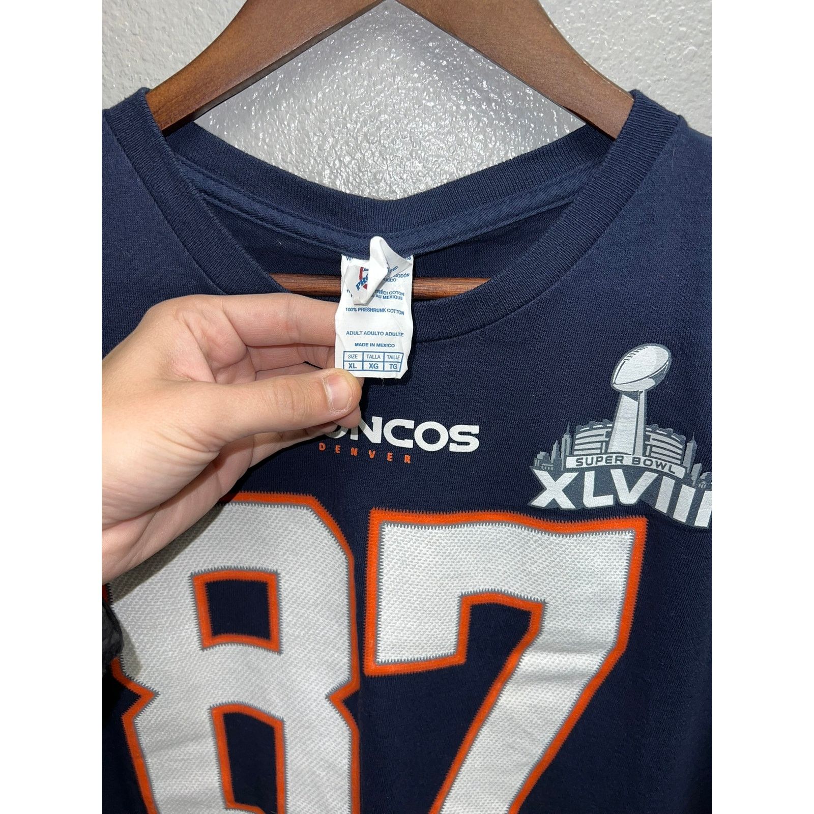 Delta Denver Broncos Super Bowl Shirt Eric Decker #87 Tee NFL XL Size US XL / EU 56 / 4 - 2 Thumbnail