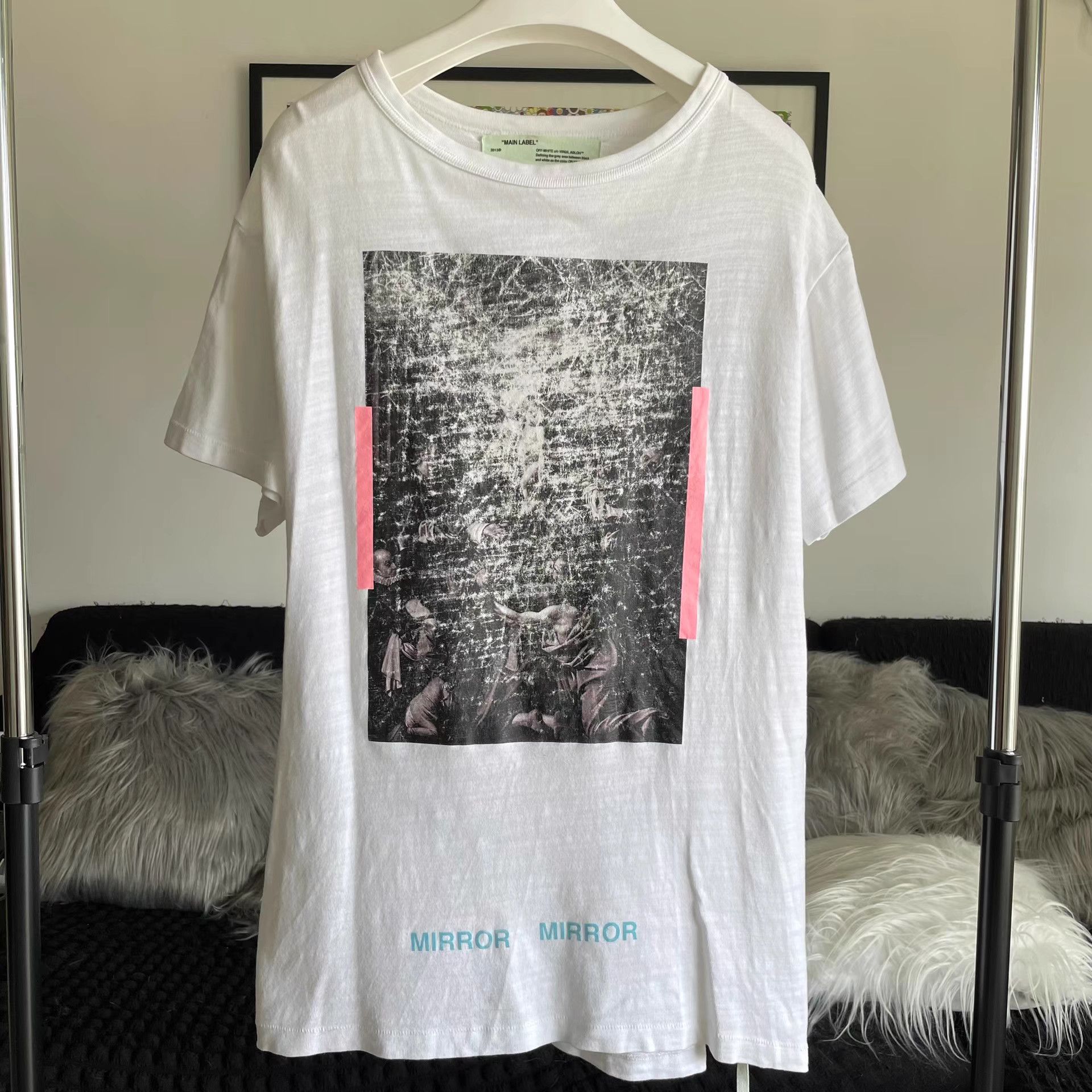 Off-White Off-White White Pink Religious Print T-shirt Size US S / EU 44-46 / 1 - 1 Thumbnail
