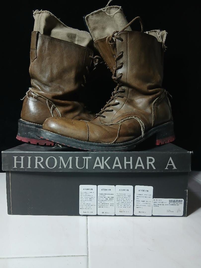 Roen Hiromu Takahara Brown cotton layered Boots Size US 9 / EU 42 - 1 Thumbnail