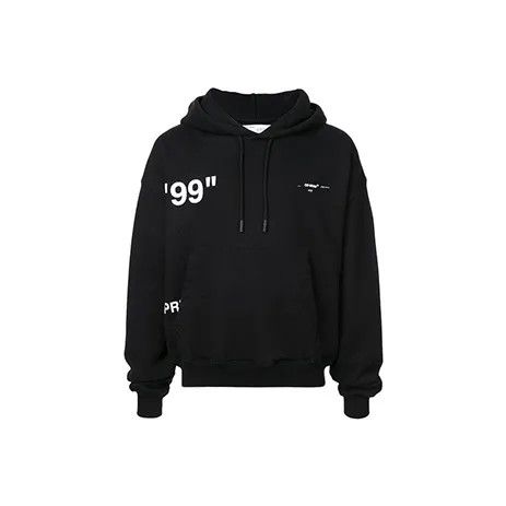 Off-White Off-White Black Loose-Fit Hoodie with Print 0079 Size US XXS / EU 40 - 1 Thumbnail