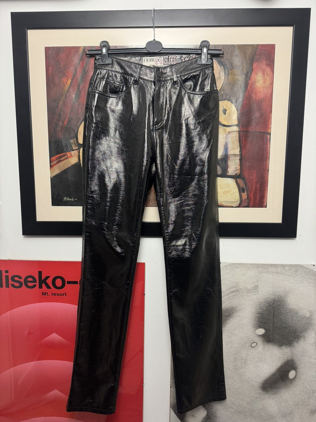 Fiorucci Black Vinyl Avant Garde Designer Pant Hot Mess Rare