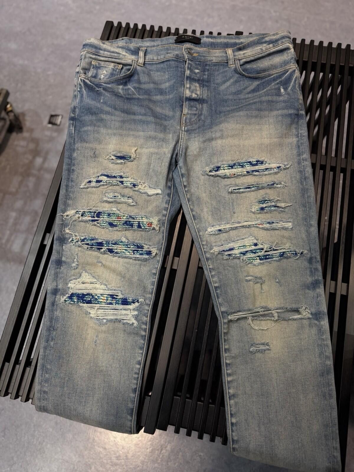 Amiri Size 38 - Amiri Blue MX1 Blue Patch Jeans 100% Authentic Size US 38 / EU 54 - 4 Thumbnail