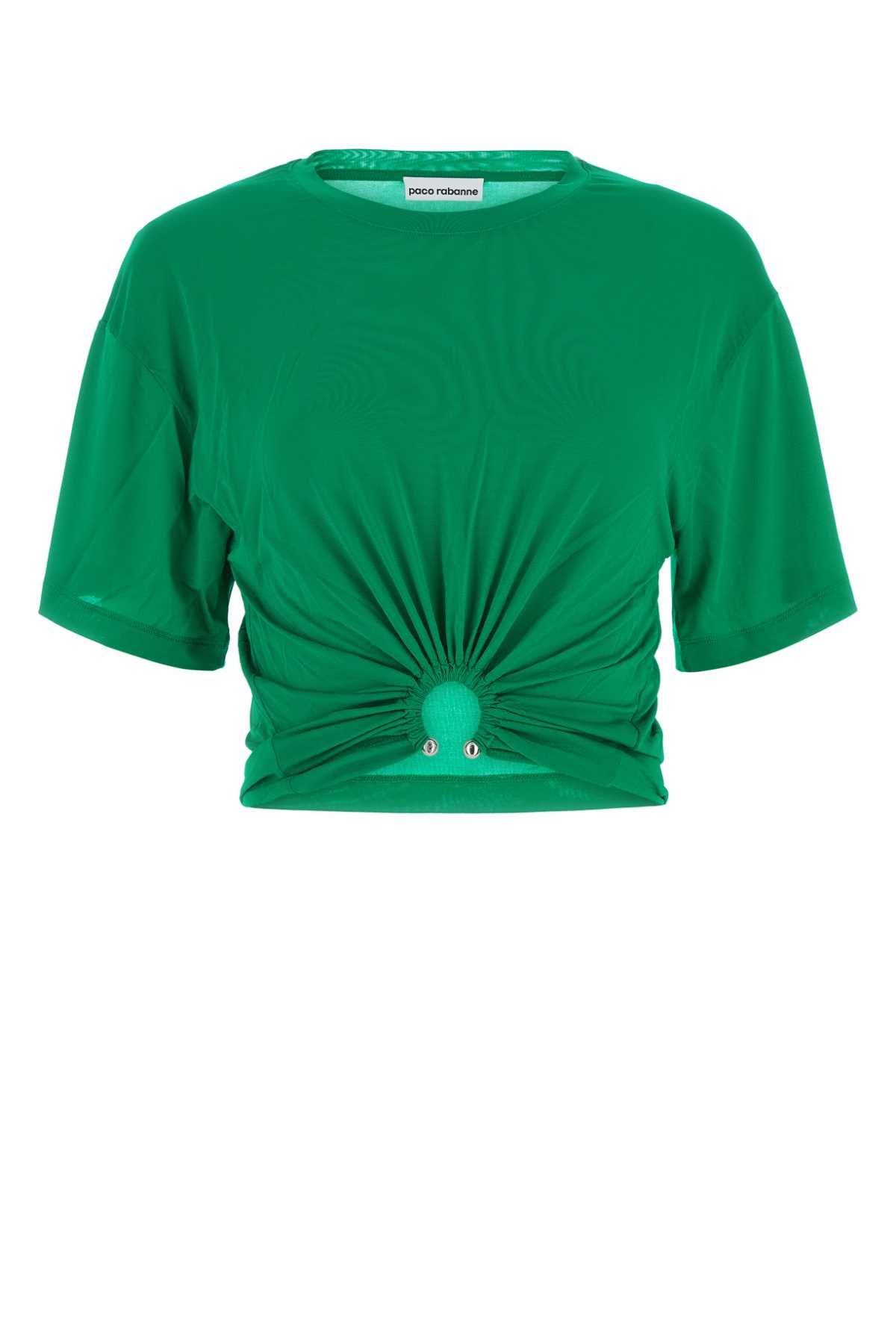 image of Paco Rabanne Green Stretch Viscose Top, Women's (Size XS)