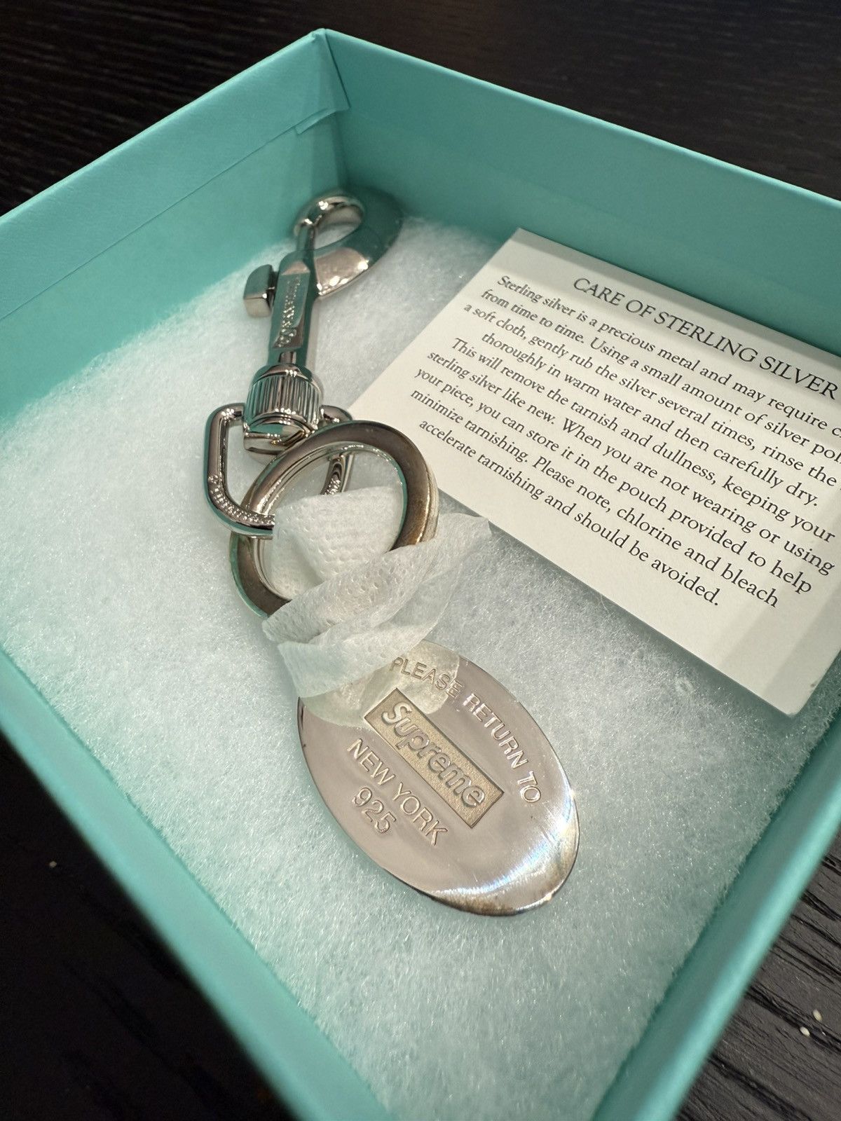 Supreme × Tiffany & Co. Supreme Tiffany & Co. oval tag keyring | Grailed