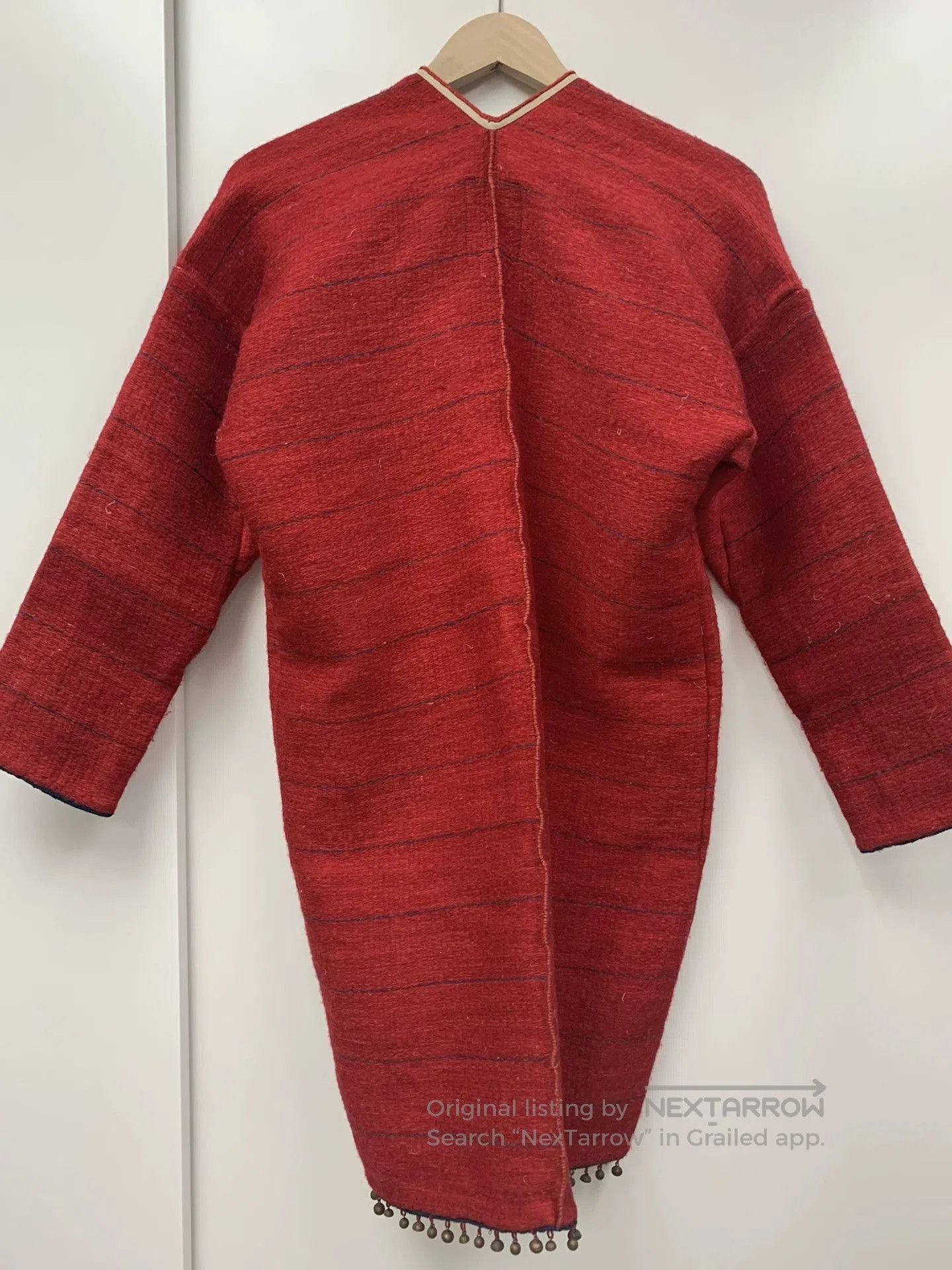 Visvim Red Striped Long Cloak - Size S. Size US S / EU 44-46 / 1 - 5 Thumbnail