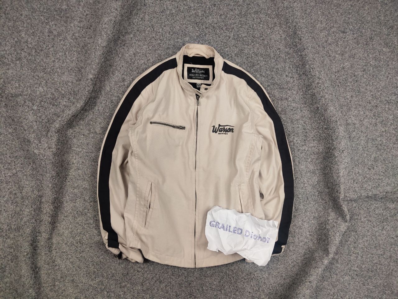 Vintage Vintage Warson Motors Speed Racewear Beige canvas Jacket Size US S / EU 44-46 / 1 - 1 Thumbnail