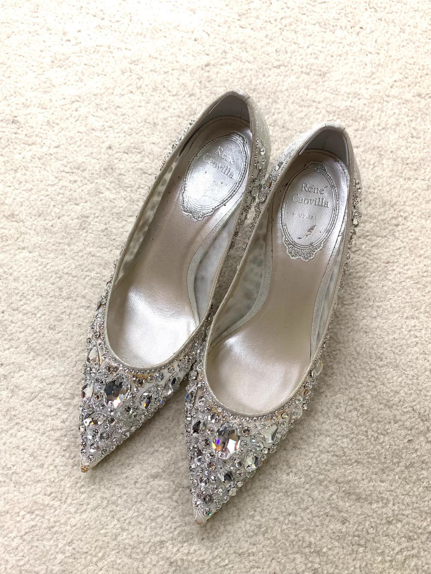 Rene Caovilla Rene Caovilla white crystal high heels 35.5 sparkly Size US 5.5 / IT 35.5 - 1 Thumbnail