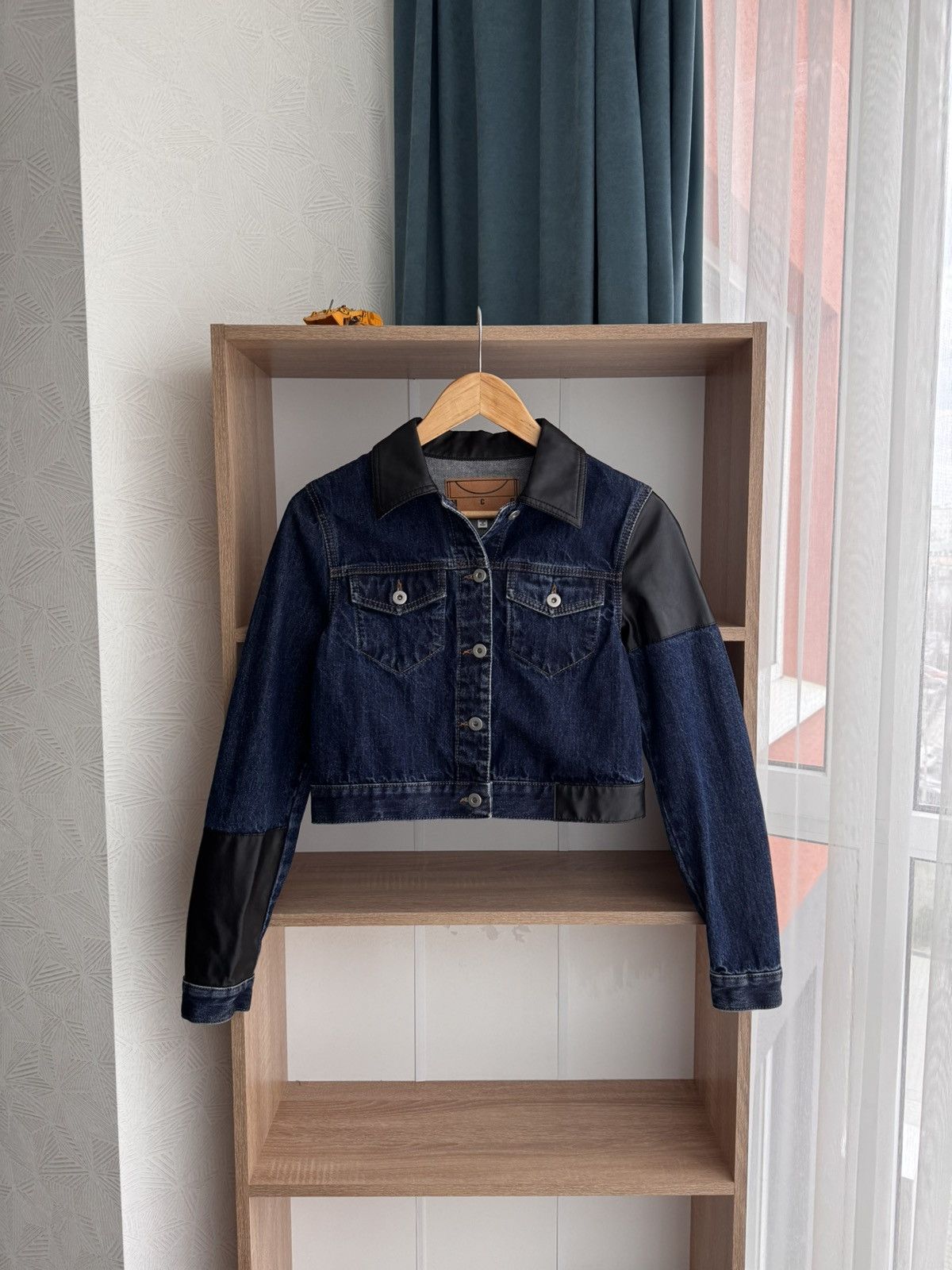 MCQ by Alexander Mcqueen W' Cropped Leather-Paneled Jacket