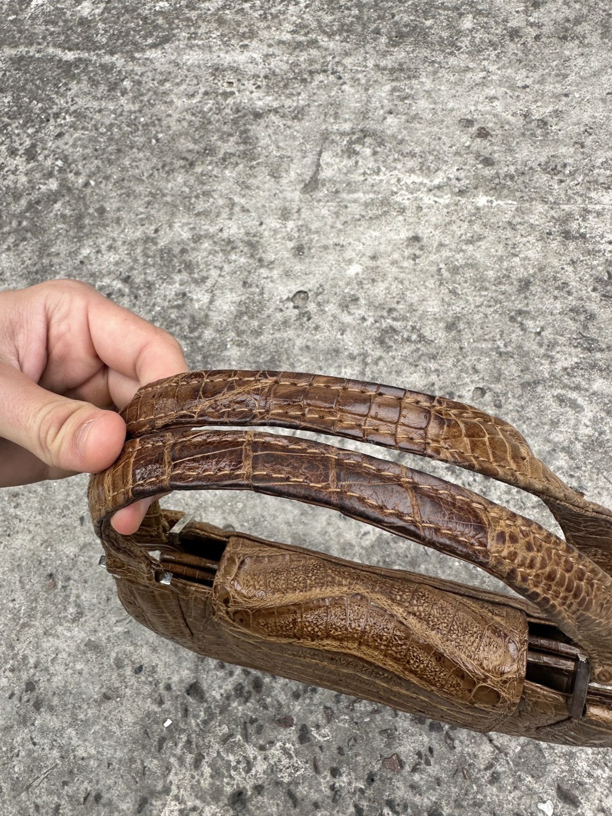 Vintage Vintage Crocodile Leather Bag Very Rare 80s Designer USA Size ONE SIZE - 5 Thumbnail