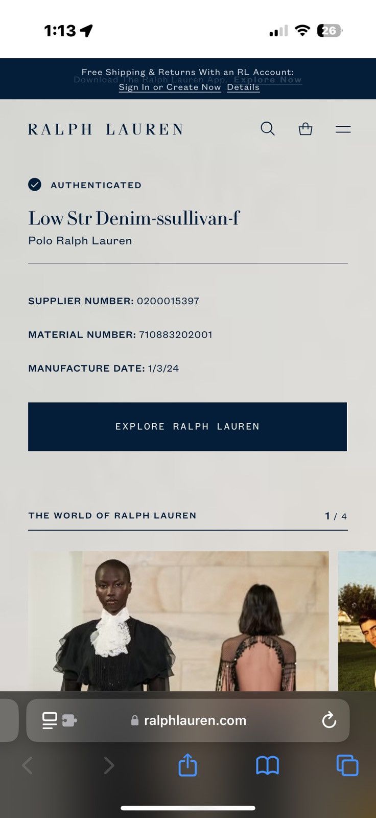 Polo Ralph Lauren Polo Ralph Lauren Low Str Denim (Camouflage) Size US 31 - 6 Thumbnail