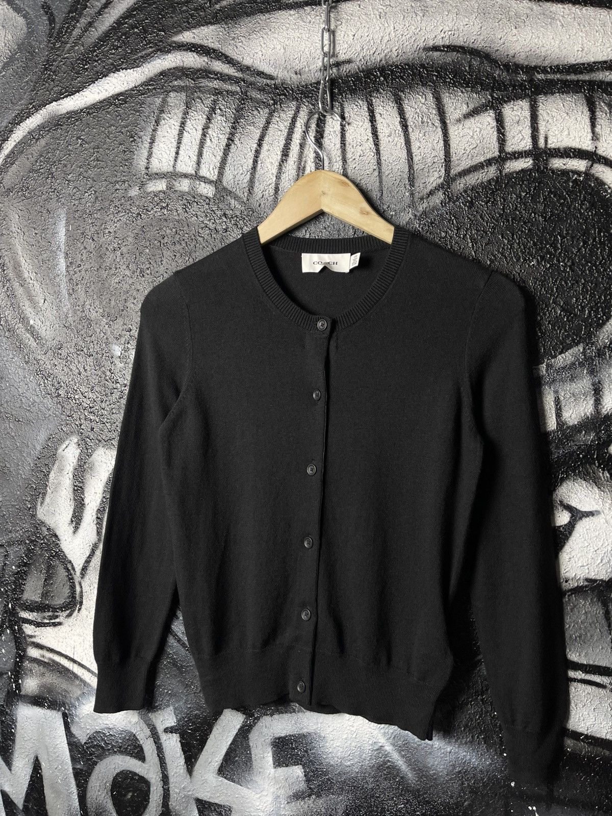 Coach Coach Black Button Up Cardigan Cotton Sweat Women’s Size XXS Size XXS / US 00 / IT 34 - 1 Thumbnail