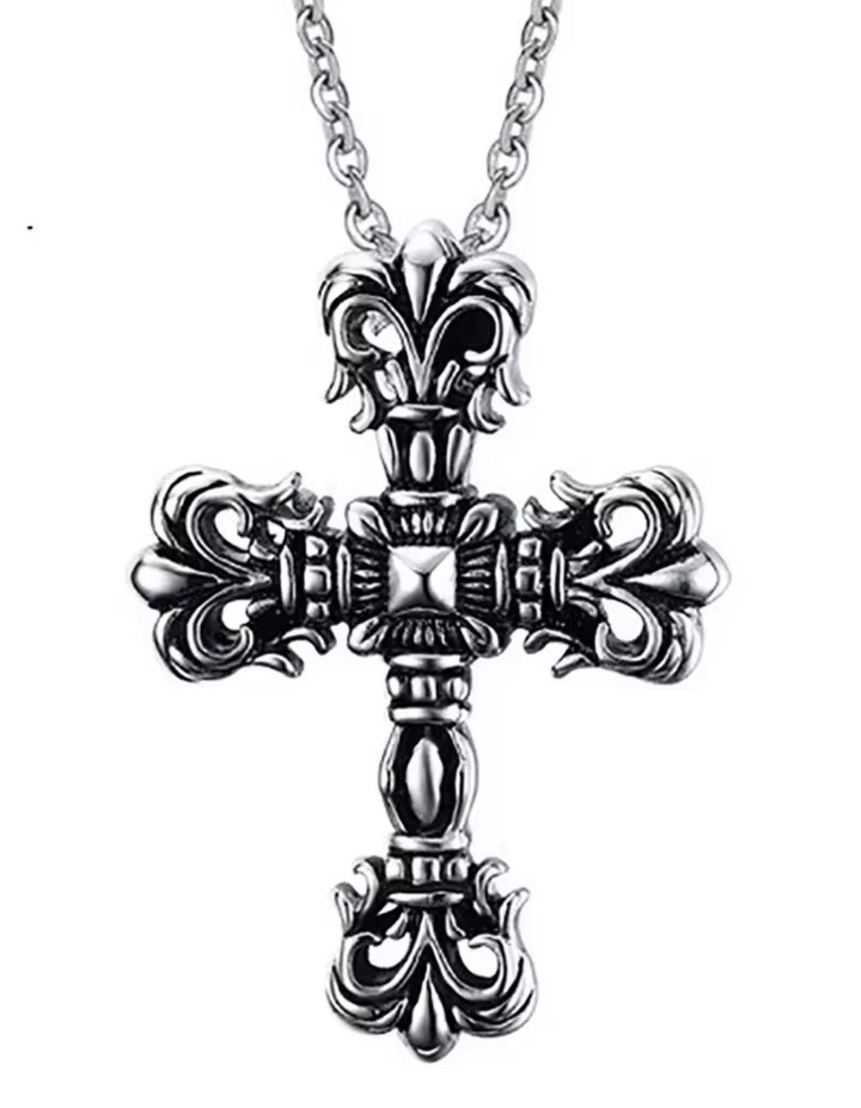Jewelry Titanium Steel Cross Death Coffin Pendant Necklace Size ONE SIZE - 6 Thumbnail