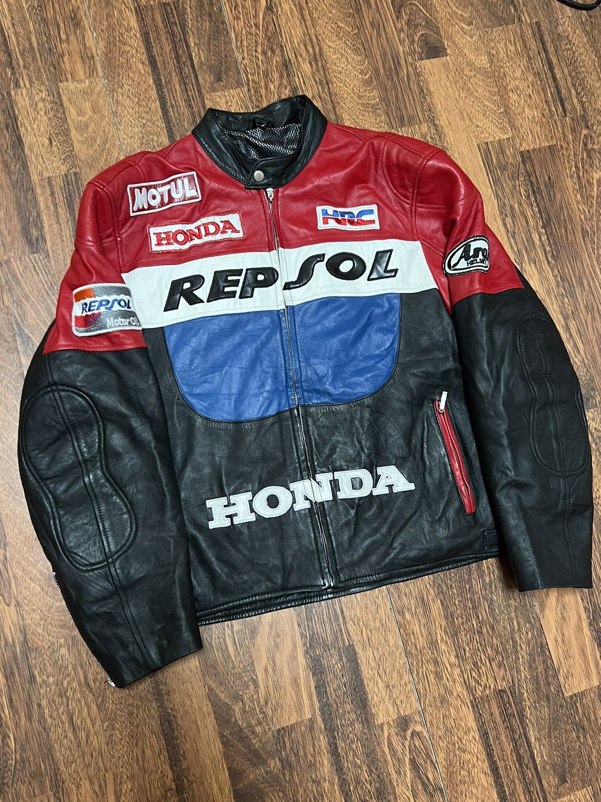 Honda 💥RARE💥Vintage Honda Repsol Leather Moto Racing Jacket Size L Size US L / EU 52-54 / 3 - 4 Thumbnail