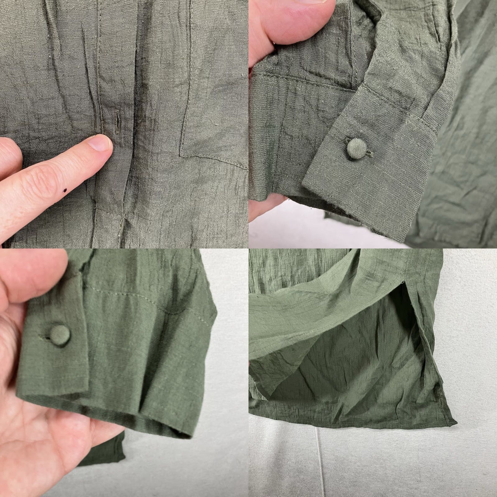 Nanette Lepore Nanette Lepore Women's Blouse Small Sage Green Button Collared Long Sleeve Rayon Blend Relaxed Fit Casual Shirt 90s Bohemian Beach Size S / US 4 / IT 40 - 8 Thumbnail
