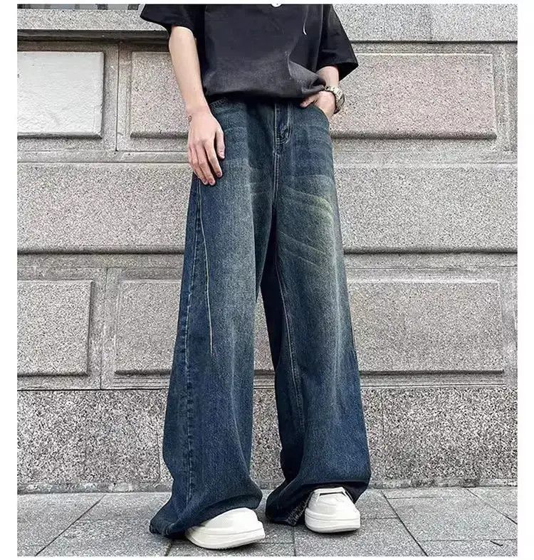 Japanese Brand Retro washed draping straight leg jeans Size US 32 / EU 48 - 2 Thumbnail