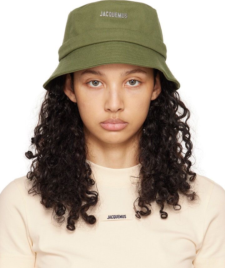 image of Jacquemus Khaki Le Raphia 'le Bob Gadjo' Bucket Hat, Men's