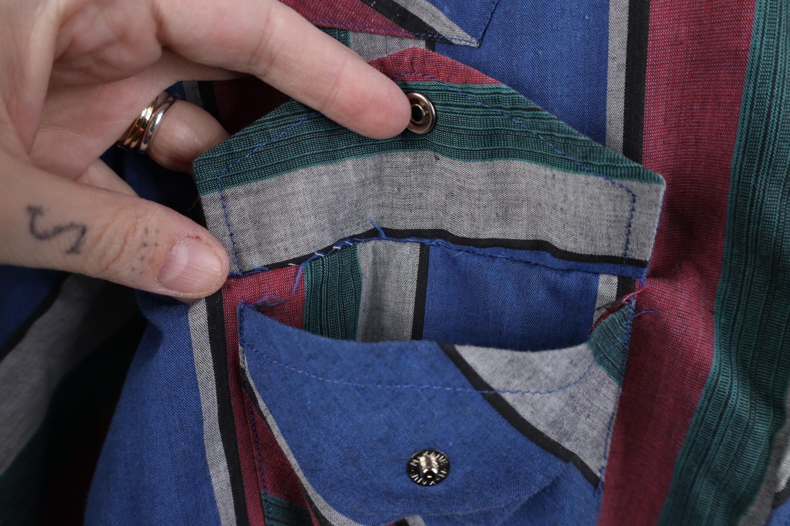 Vintage Vintage 90s Streetwear Striped Western Cowboy Button Shirt Size US L / EU 52-54 / 3 - 6 Thumbnail