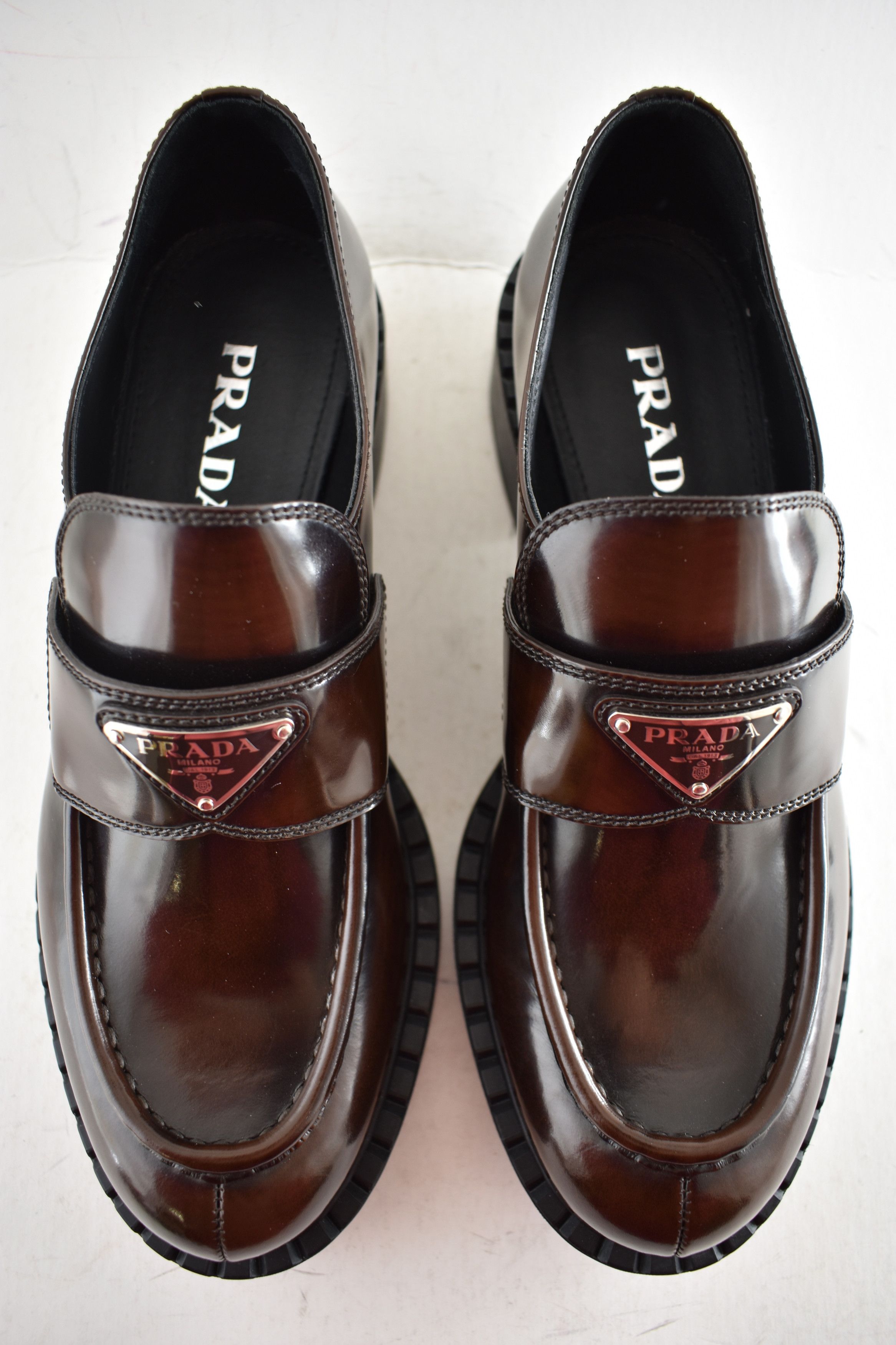 Prada Prada Triangle Logo Black Platform Loafer Slip On Flat 41.5 Size US 11.5 / IT 41.5 - 11 Thumbnail