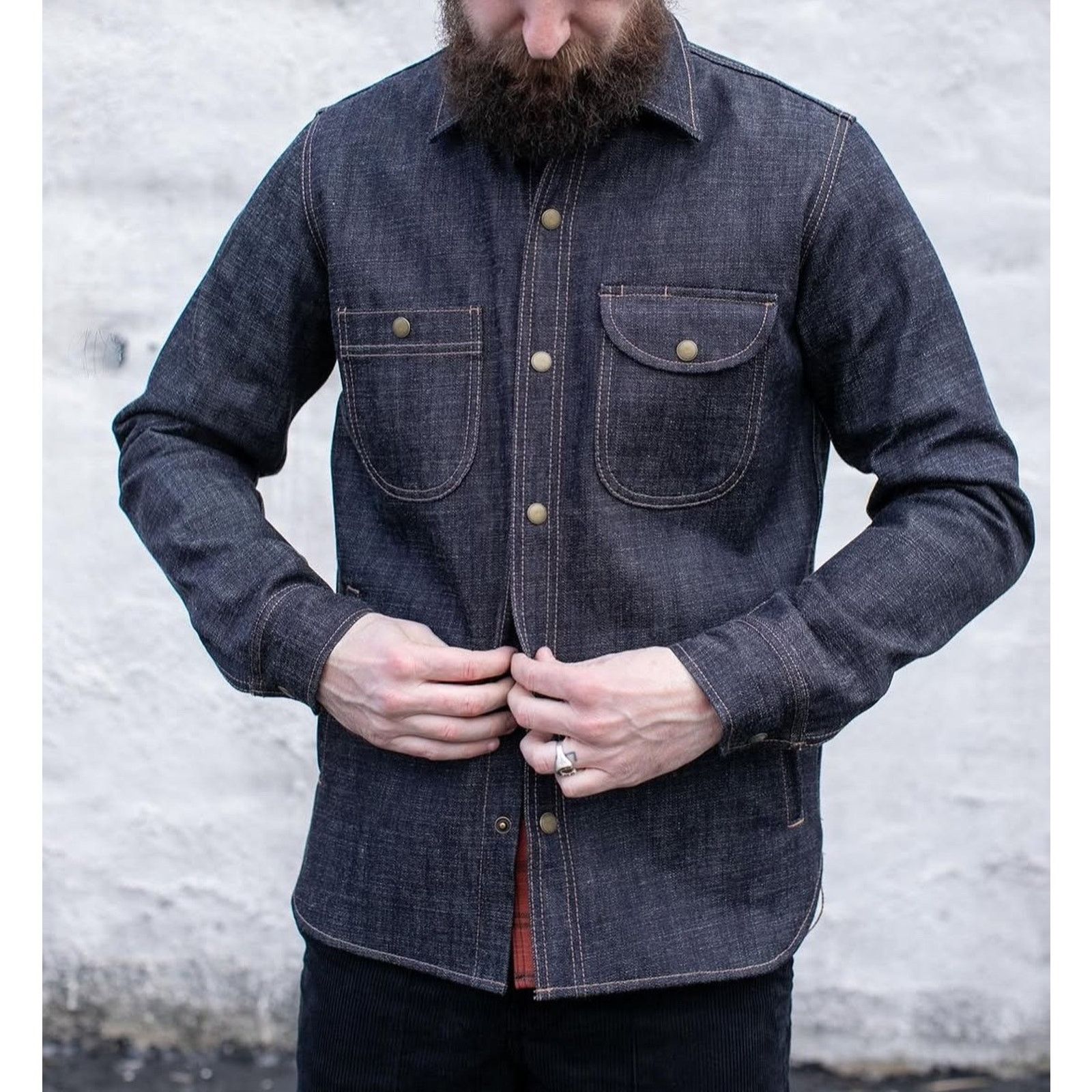 Rogue Territory Rogue Territory Cryptic Japanese Selvedge Denim Shirt 2XL Size US XXL / EU 58 / 5 - 17 Thumbnail
