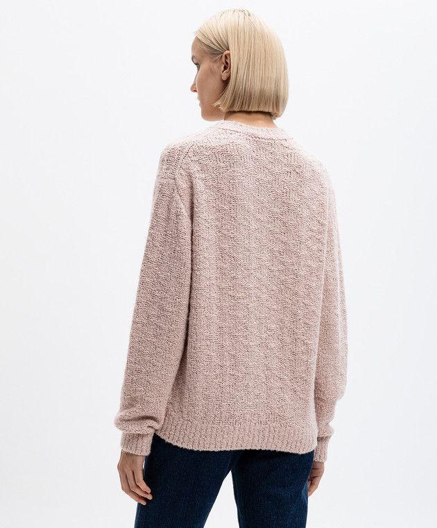 Loro Piana o1w1db10825 FAO5750 Folecchio Crewneck Sweater in Pink Size S / US 4 / IT 40 - 4 Thumbnail
