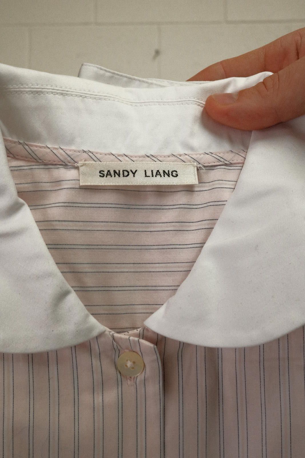 Other Sandy Liang Pink Striped Button-Up Shirt SIZE S Size S / US 4 / IT 40 - 3 Thumbnail