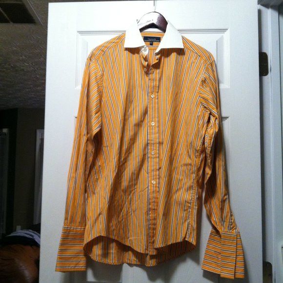 Faconnable FACONNABLE MEN'S 100%COTTON DRESS SHIRT W/ FRENCH CUFFS 15.5 Size US M / EU 48-50 / 2 - 4 Thumbnail