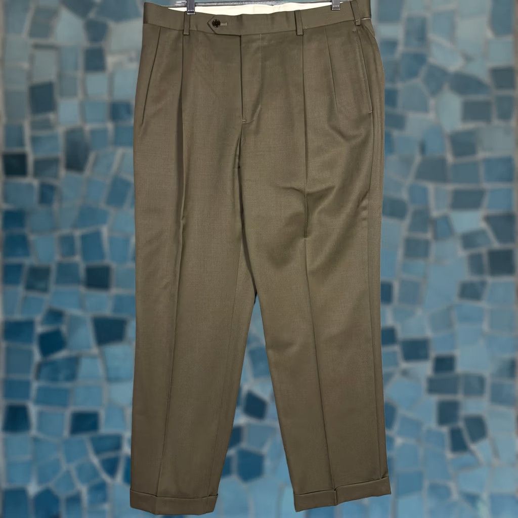 Brooks Brothers Brooks Brothers Pants Mens 35x30 Madison 1818 Pleated Cuffed 100% Wool Dress Size US 35 - 1 Thumbnail