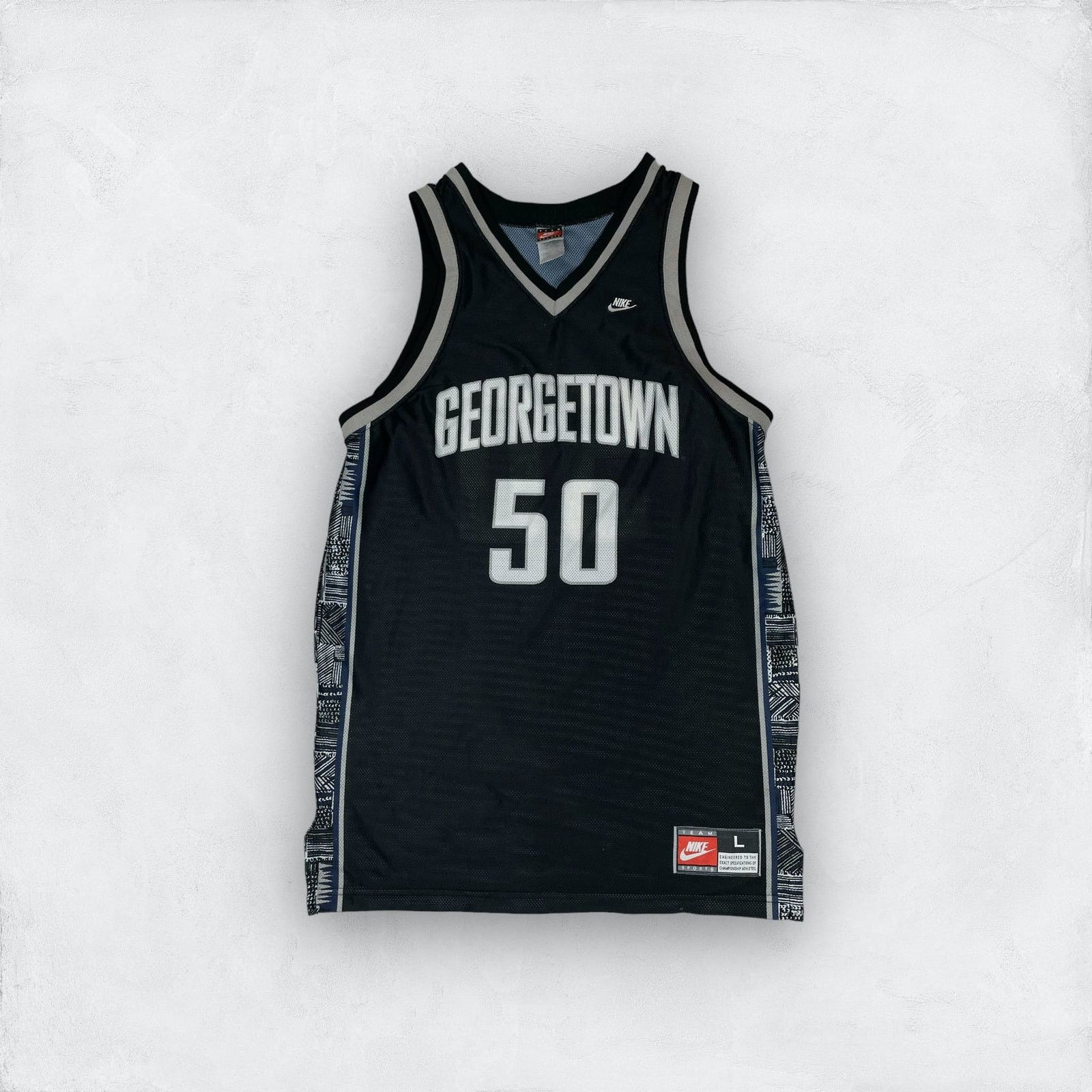 Nike × Vintage Nike Men's Black Georgetown Hoyas 50 Pullover Jersey Large Size US L / EU 52-54 / 3 - 1 Thumbnail