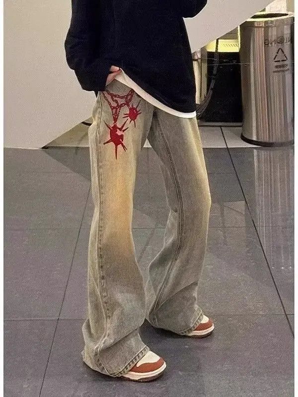 Japanese Brand × Jean Retro loose hip-hop high street jeans Size US 32 / EU 48 - 3 Thumbnail