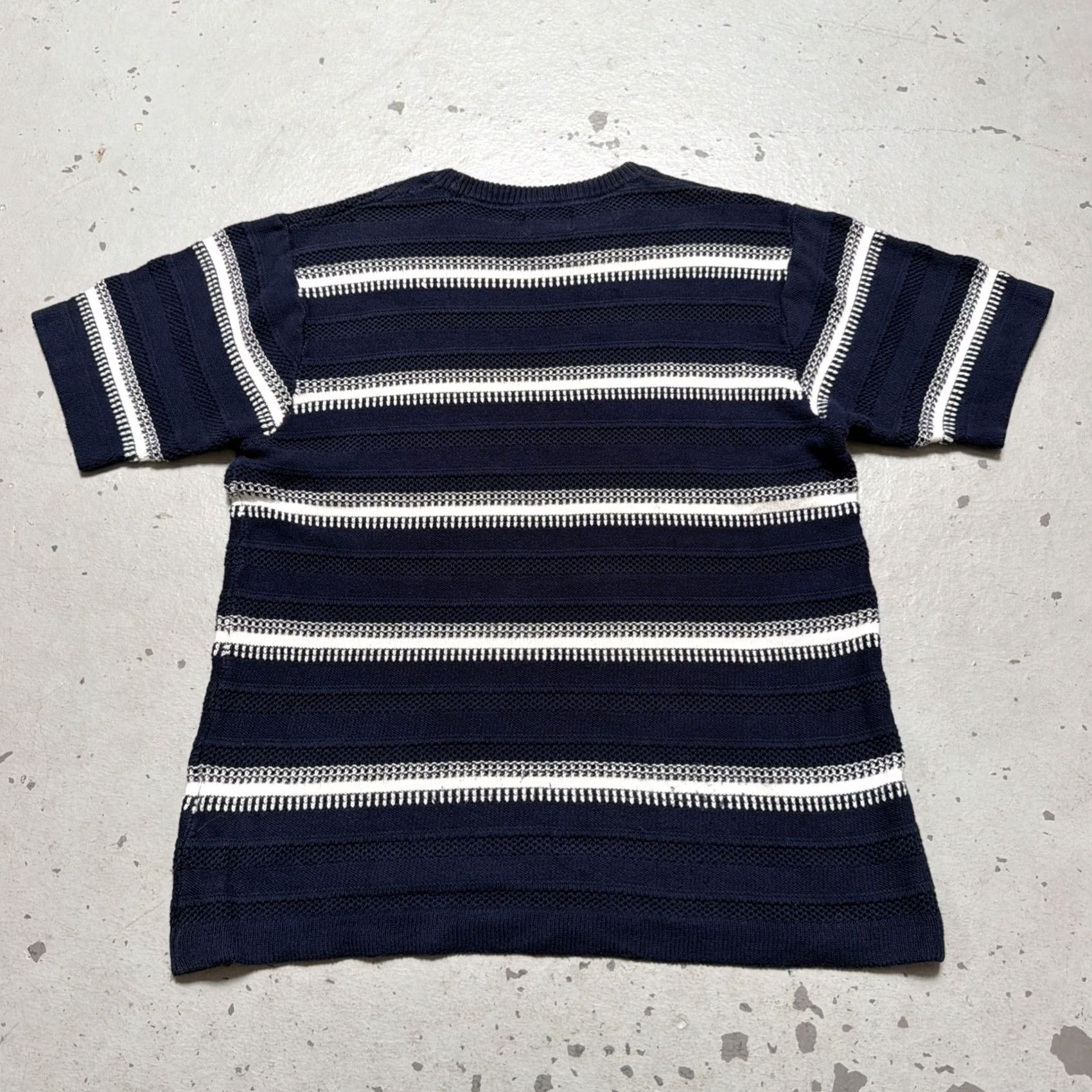 Vintage Beams Japan Heavy Stripe Border Knit Jersey T-Shirt Large Size US L / EU 52-54 / 3 - 4 Thumbnail