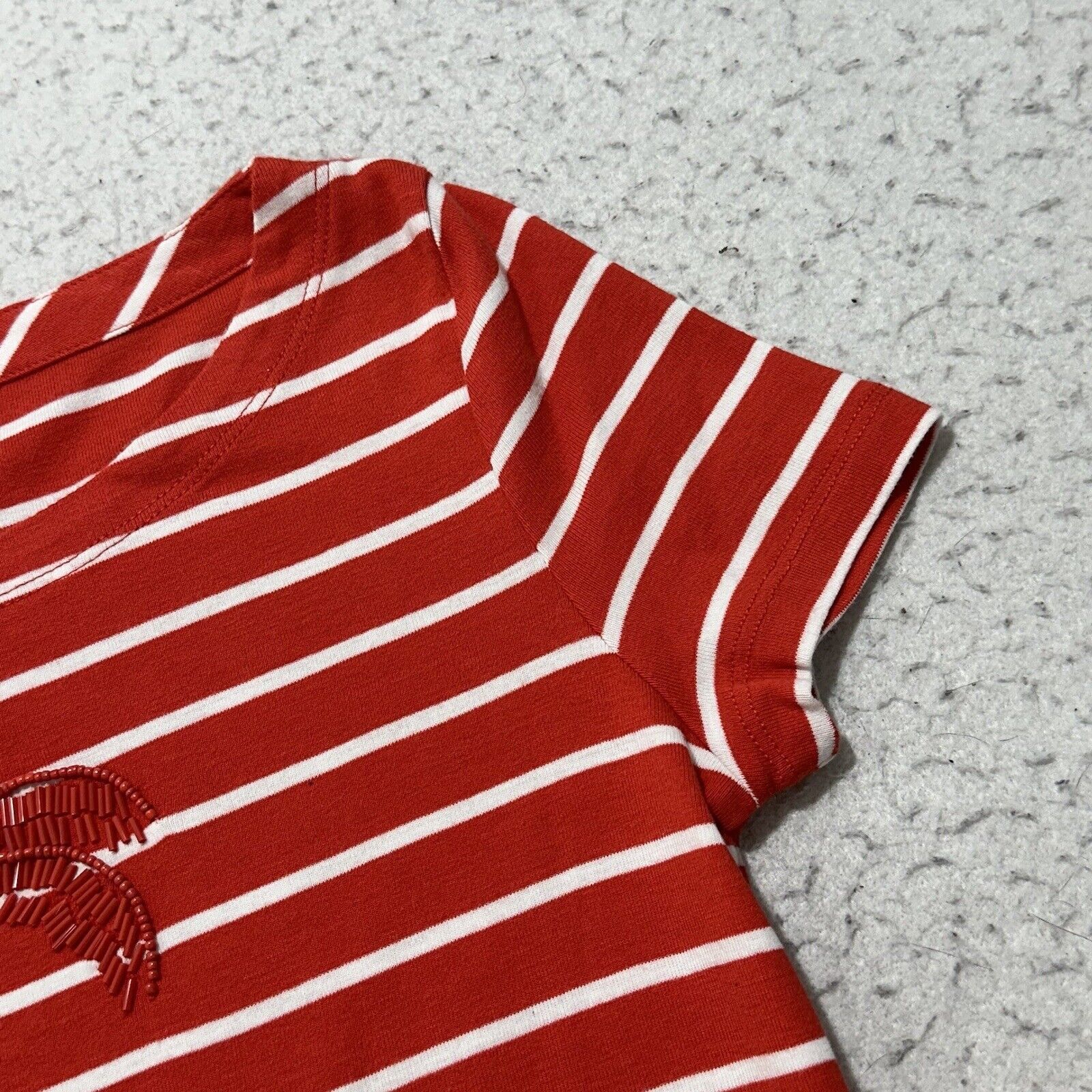 Other Talbots P Red White Stripe Short Sleeve T Shirt Palm Tree Size S / US 4 / IT 40 - 4 Thumbnail