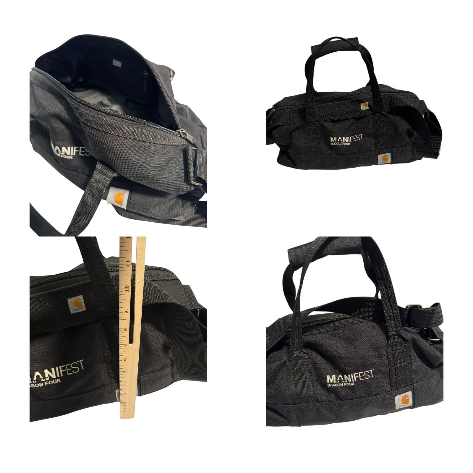 Carhartt Carhartt x Manifest Season 4 Black Canvas Duffle Bag Lightweight Montego Airways Duffle Bag Unisex Adults Black Bag Boxpackable Travel Men/Women? Size ONE SIZE - 9 Thumbnail