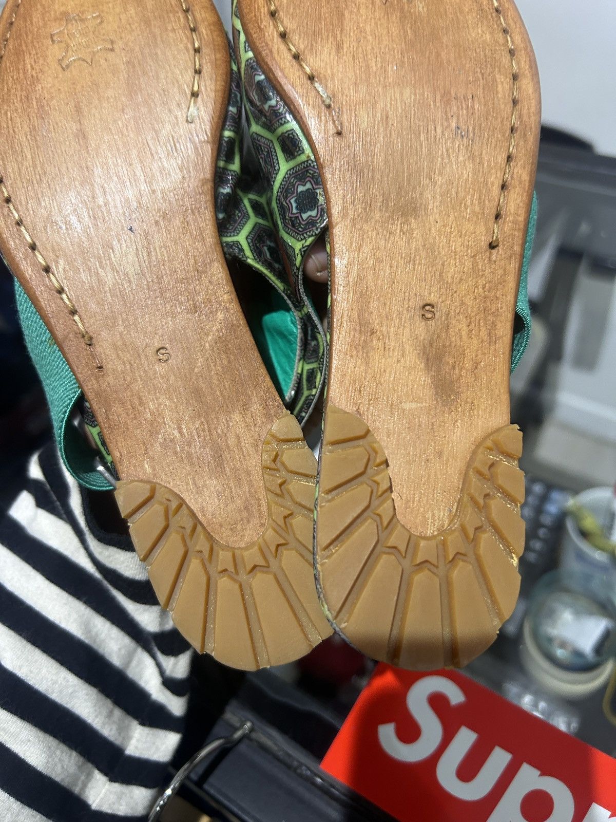 Zucca ZUCCA SANDAL GREEN PATTERN VERO CUOIO ITALIAN MADE Size US 6 / IT 36 - 6 Thumbnail