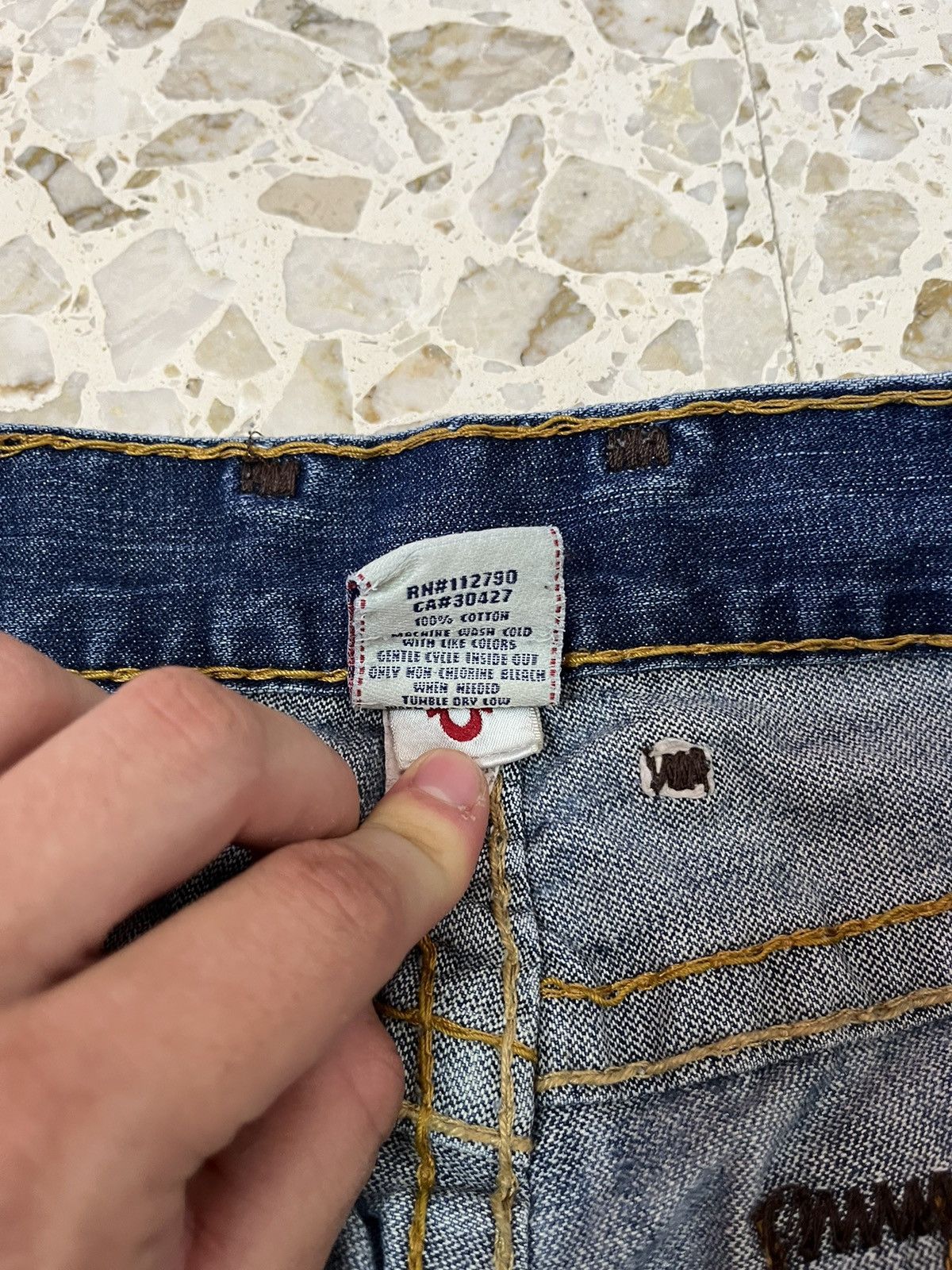True Religion True Religion Vintage Y2k Blue Mustard Denim Jeans Pant Rare Size US 34 / EU 50 - 8 Thumbnail