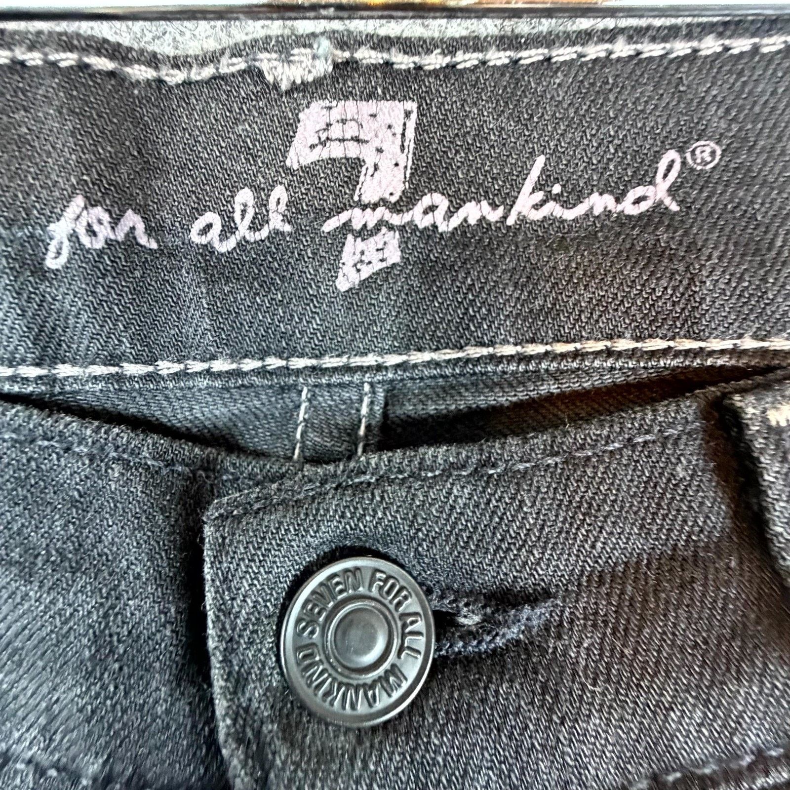 7 For All Mankind 7 For All Mankind Ankle Skinny Jeans Womens 27 Black Stretch Size 27" / US 4 / IT 40 - 7 Thumbnail