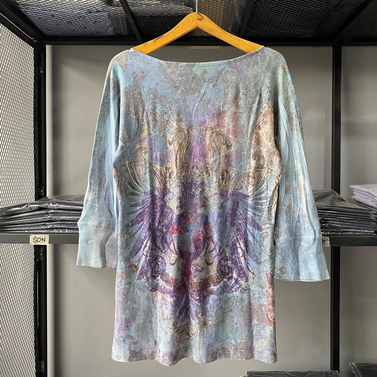 If Six Was Nine × Issey Miyake × Japanese Brand Japan Style Celestial Cross Henley Bohemian Chic Long Sleeve Size L / US 10 / IT 46 - 11 Thumbnail