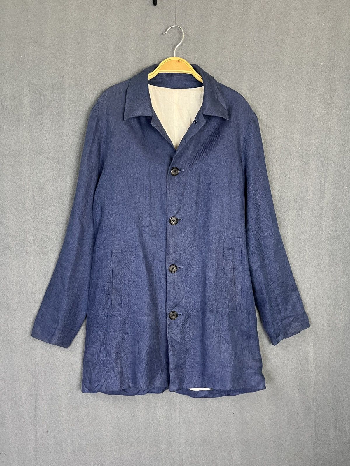 Japanese Brand × STUDIOUS Studious Hemp Blue Blazer Made in Japan Size S / US 4 / IT 40 - 1 Thumbnail