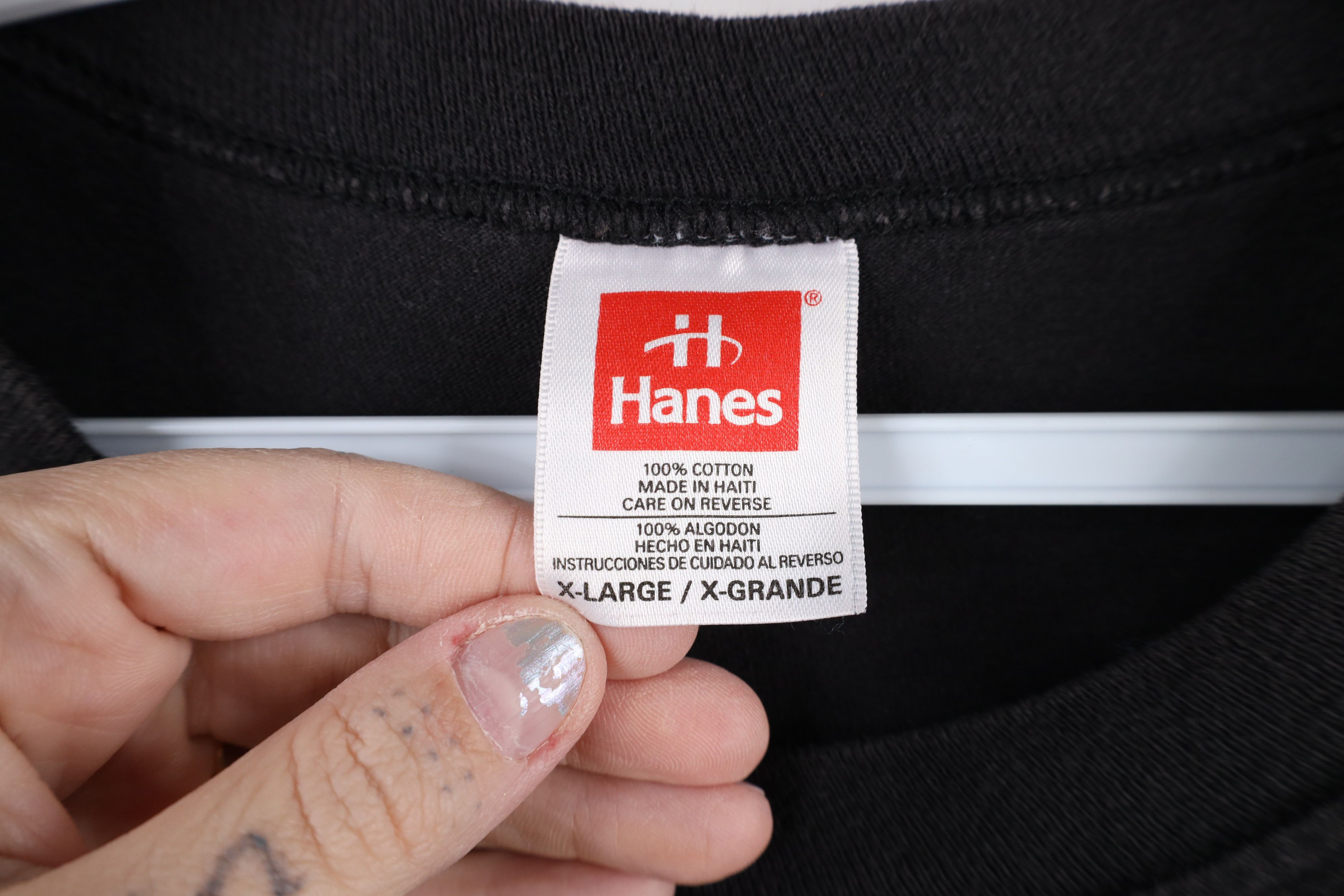 Vintage Vintage 90s Streetwear Blank Cotton Pocket T-Shirt Black Size US XL / EU 56 / 4 - 6 Thumbnail
