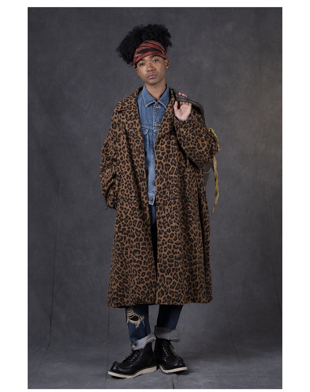 Kapital KAPITAL Twill Aged Wool Leopard Print Cavalier Coat Size US M / EU 48-50 / 2 - 8 Thumbnail