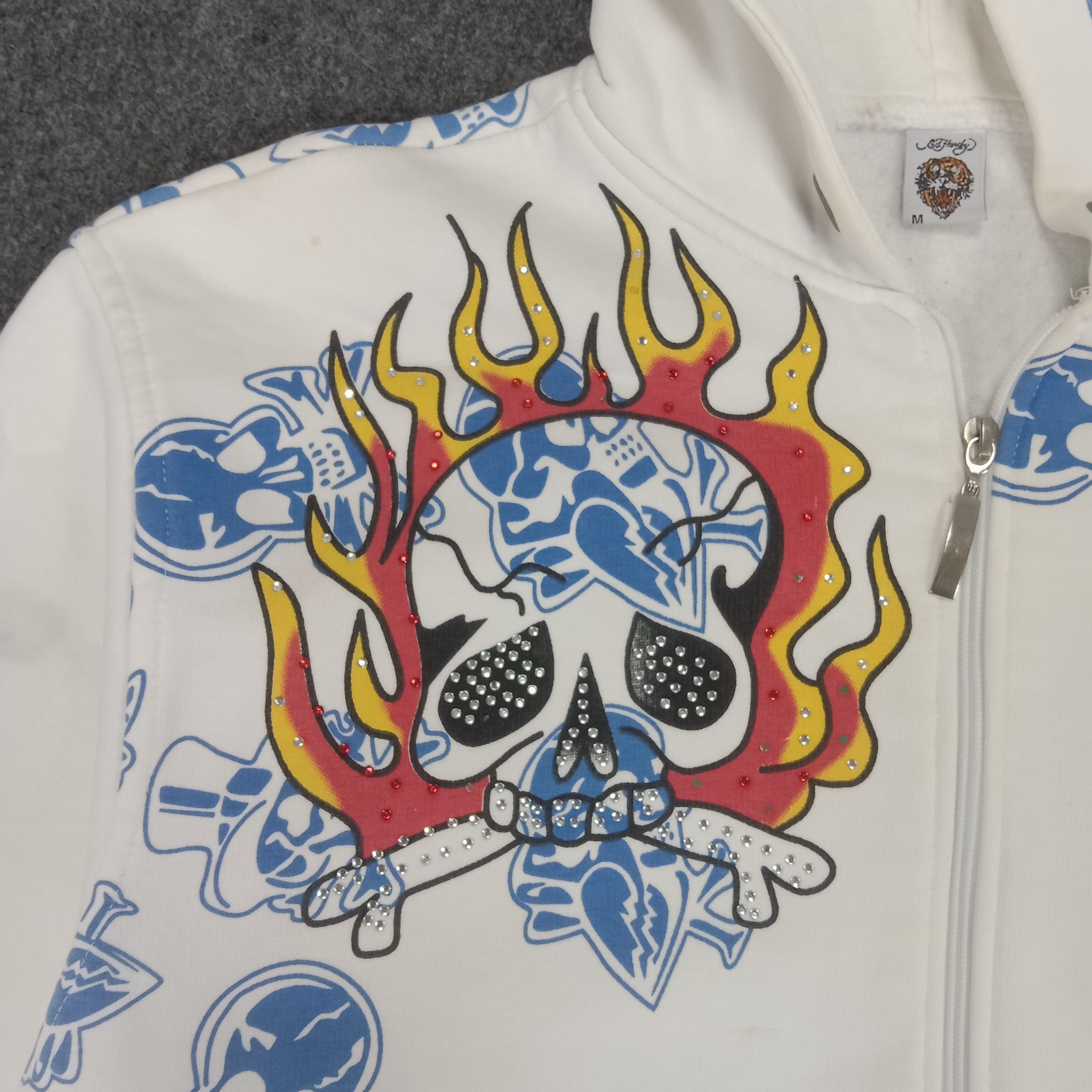Christian Audigier × Ed Hardy × Vintage Ed Hardy By Christian Audigier Designer Skull Hoodie Size US M / EU 48-50 / 2 - 7 Thumbnail