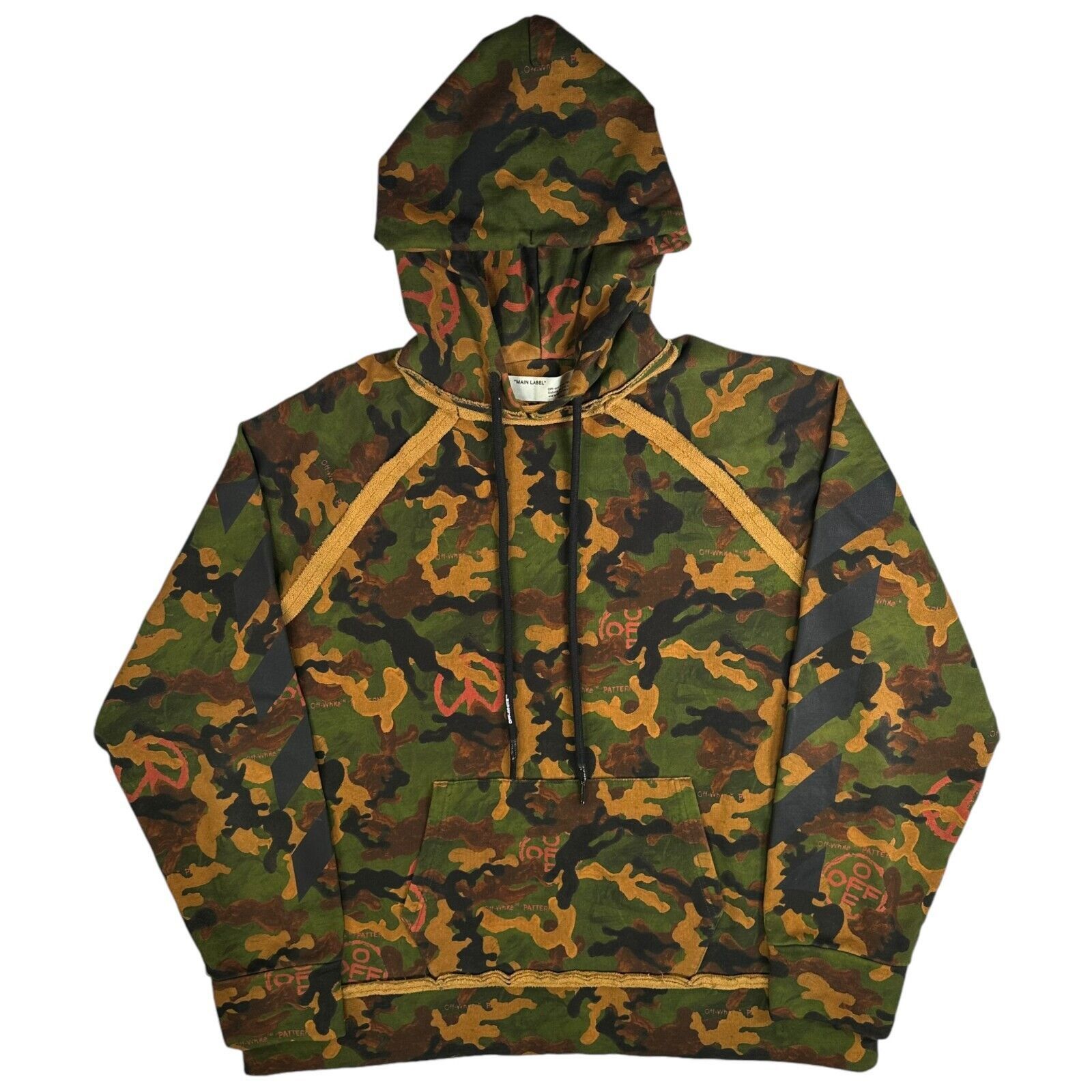 Off White Off White Size S Giant Oversized Woodland Camo Hoodie Logo Grailed