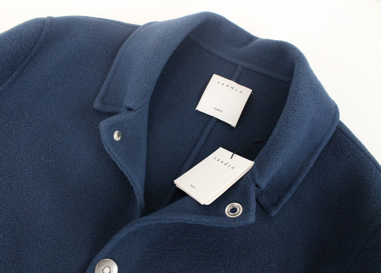 Sandro SANDRO Worker Wool Jacket Mens SMALL Wool Unlined Polo Neck Size US S / EU 44-46 / 1 - 4 Thumbnail