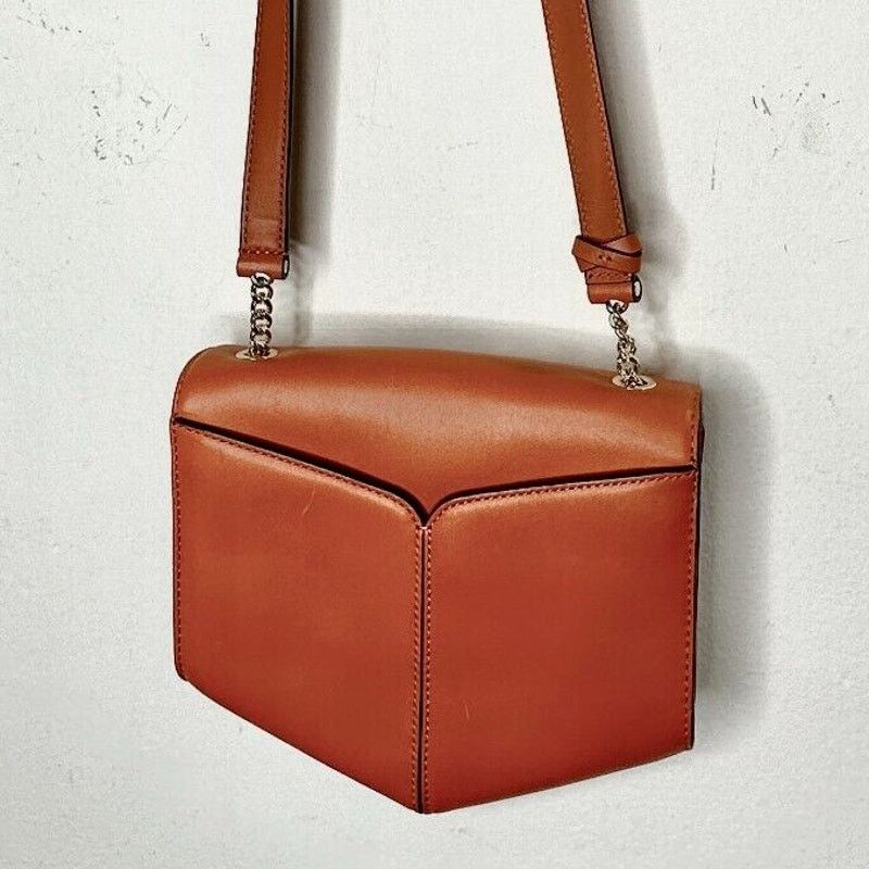 Sandro NWOT Sandro Camel Leather Crossbody Bag Lou MM Curcuma Purse Size ONE SIZE - 6 Thumbnail