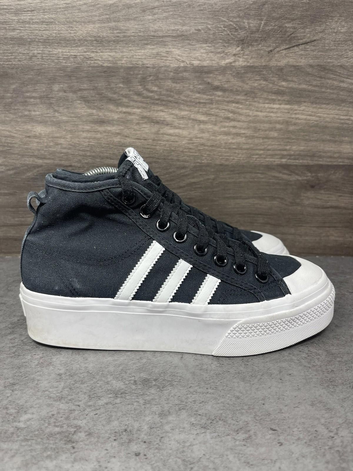 Adidas Adidas Nizza Mid Platform Sneakers Womens Size 7 Black White Size US 7 / IT 37 - 5 Thumbnail